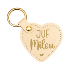 Sleutelhanger voor de juf met naam