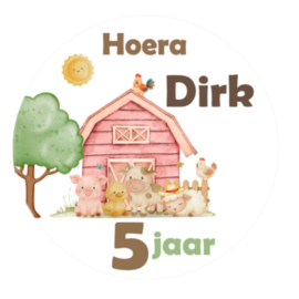 Traktatiestickers | Boerderij | Met naam