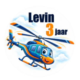 Helikopter traktatiesticker met naam