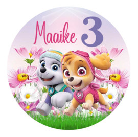 Paw Patrol traktatiesticker met naam  | Skye