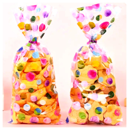 Traktatiezakje | Gekleurde Dots | 12.5 x 27 cm