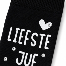 Sokken voor de Juf met strass steentjes | Zwart | Maat 36-38