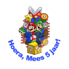 Traktatiestickers | Mario & friends | Met naam