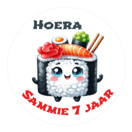Traktatiestickers | Sushi | Met naam 