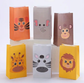 Traktatie stazak | Jungle thema | 13 x 8 x 24 cm