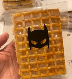 Wafels met batman sticker