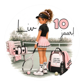 Tennis traktatiesticker met naam | Meisje
