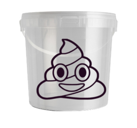 Beker/emmertje afsluitbaar | Poop emoji