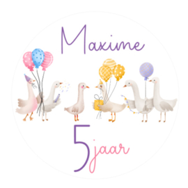 Traktatiestickers | Gansjes | Met naam