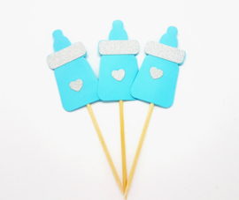Cupcakeprikker | Zuigfles blauw
