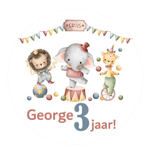 Traktatiestickers | Circus | Met naam