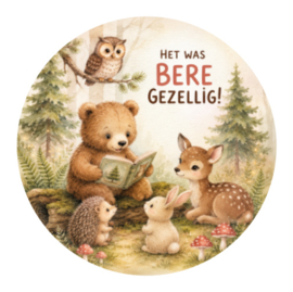 Bosvriendjes traktatiesticker | Het was beregezellig