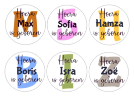 Sticker | Letter Hoera is geboren