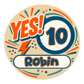 Verjaardagsticker met naam en leeftijd | YES!