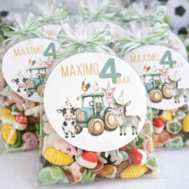 Traktatiestickers | Op de boerderij | Met naam