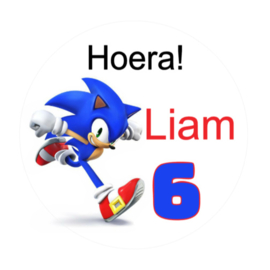 Sonic traktatiesticker met naam