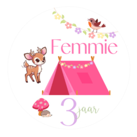 Traktatiestickers | Kamperen | Met naam