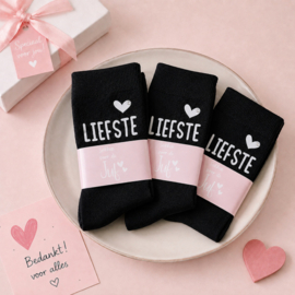 Sokken voor de Juf met strass steentjes | Zwart | Maat 36-38