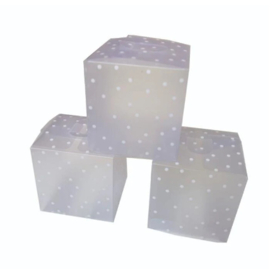 Kubusdoosje | Witte stip | 5 stuks