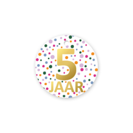 cadeau en traktatielabel | 5 jaar | Rond