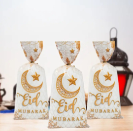 Traktatiezakje | Eid Mubarak | Goud | 12.5 x 27 cm