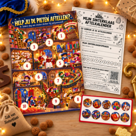 Sinterklaas aftelkalender met stickers | Het magische Pietenhuis