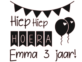 Raamsticker | Hiep Hiep Hoera