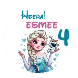 Frozen traktatiesticker met naam