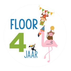 Traktatiestickers | Flamingo party | Met naam