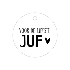 Kadolabel | Voor de liefste Juf rond