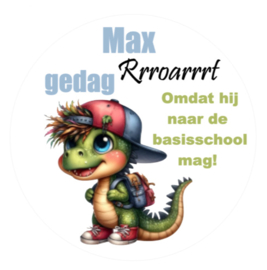 Traktatiestickers | Dino basisschool | Met naam