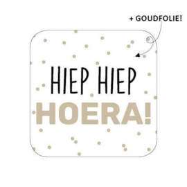 Sticker | Hiep hiep hoera vierkant