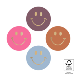 Sticker | Smiley 4 kleuren goudafwerking