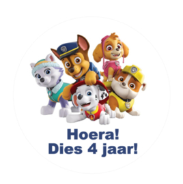 Paw Patrol traktatiesticker met naam | Team
