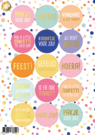 Stickervel | Confetti feest 15 stuks