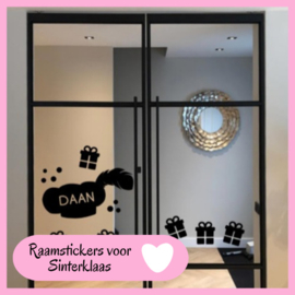 Raamstickers Sinterklaas herbruikbaar in zwart en wit