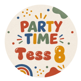 Verjaardagsticker met naam en leeftijd | Party Time
