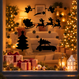 Herbruikbare Raamstickers | Aanvulset | Kerst A