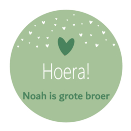 Traktatie stickers met naam | Geboorte | Grote Broer