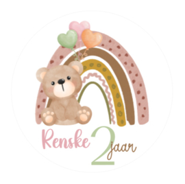 Traktatiestickers | Beer Regenboog | Met naam