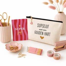 Etui voor de Juf | Super Juf met een gouden hart
