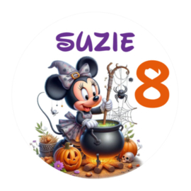 Traktatiestickers | Minnie Halloween | Met naam