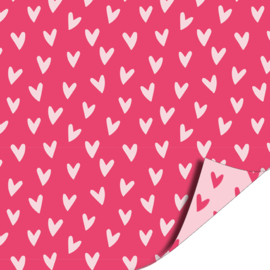 Rol inpakpapier | Hartjes voor jou Roze | 3 meter