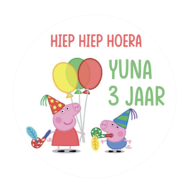 Peppa Pig traktatiesticker met naam