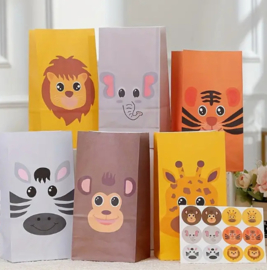 Traktatie stazak | Jungle thema | 13 x 8 x 24 cm