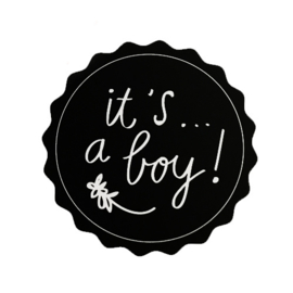 Sticker | It's a boy zwart