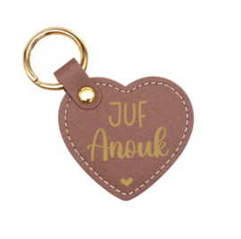 Sleutelhanger voor de juf met naam