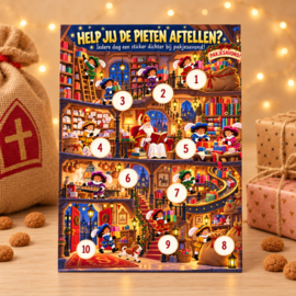 Sinterklaas aftelkalender met stickers | Het magische Pietenhuis