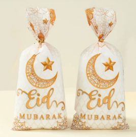 Traktatiezakje | Eid Mubarak | Goud | 12.5 x 27 cm