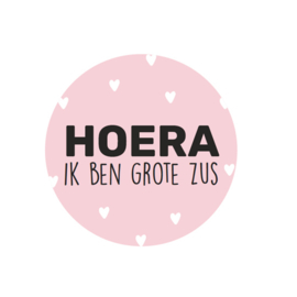 Sticker | Hoera ik ben grote zus